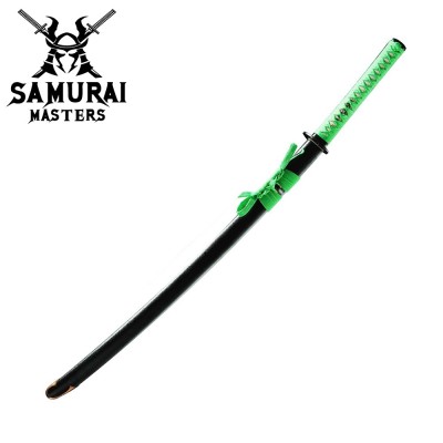 Handmade Japanese Samurai Katana Sword with Green Tsuka-Ito