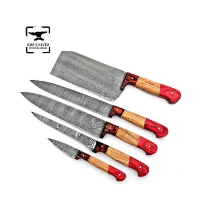 Handmade 5 Pcs Beautiful Chef Knives Set