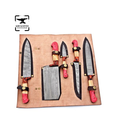 Handmade 5 Pcs Beautiful Chef Knives Set