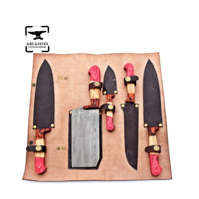 Handmade 5 Pcs Beautiful Chef Knives Set