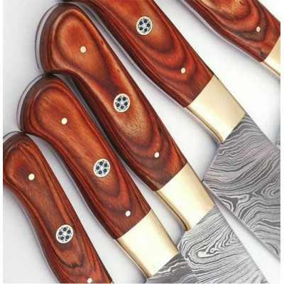 5-Piece Handmade Damascus Steel Chef Knives Set