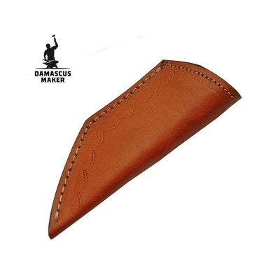 Bone Handle Damascus Skinner Knife with Leather Sheath Bone Handle Damascus Skinner Knife with Leather Sheath