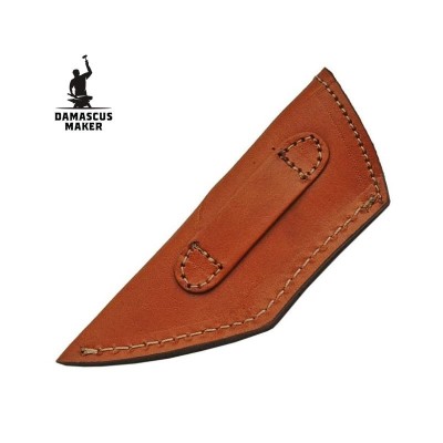 Bone Handle Damascus Skinner Knife with Leather Sheath Bone Handle Damascus Skinner Knife with Leather Sheath