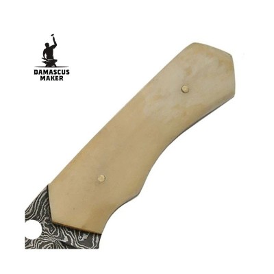 Professional Damascus Skinning Knife Bone Handle Professional Damascus Skinning Knife Bone Handle