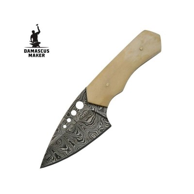 Professional Damascus Skinning Knife Bone Handle Professional Damascus Skinning Knife Bone Handle