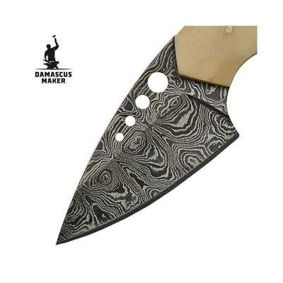 Professional Damascus Skinning Knife Bone Handle Professional Damascus Skinning Knife Bone Handle