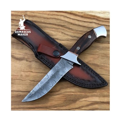 Handmade Damascus Steel Bushcraft Knife | Durable & Versatile Tool