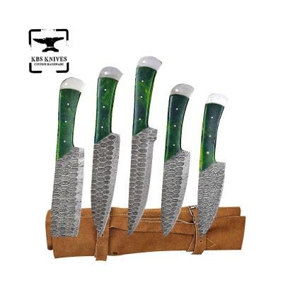 Green Resin Handle Knife Set - Precision & Comfort