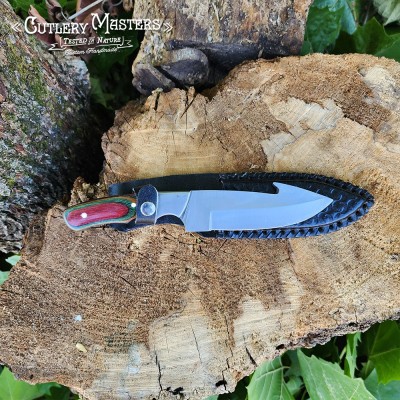 Guthook Hunter Stainless Steel Blade with Wood Handle for Outdoors