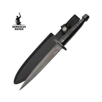 Damascus Steel Commando Dagger Knife