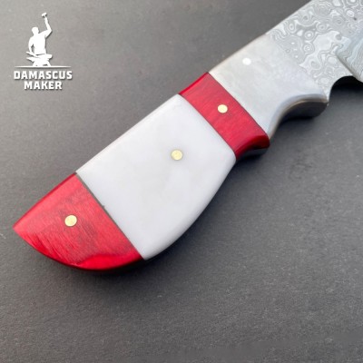 Custom Handmade Damascus Bushcraft Knife with Resin Handle