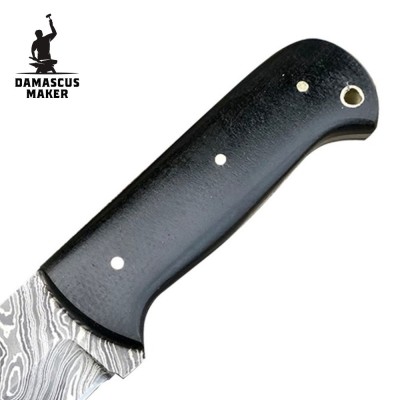 Custom Handmade Damascus Steel Bushcraft Knife for Outdoor Adventures