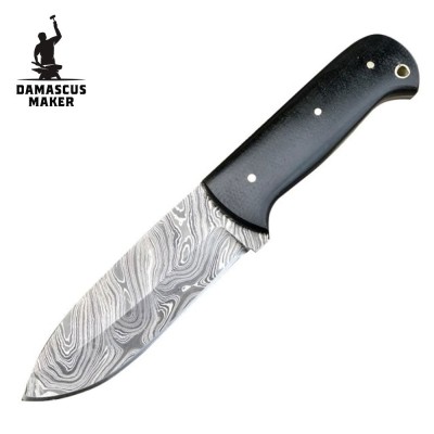 Custom Handmade Damascus Steel Bushcraft Knife for Outdoor Adventures