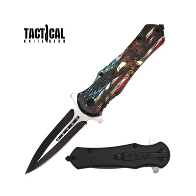 Spring Assisted Dagger Knife with Eagle Handle - Tactical Gear