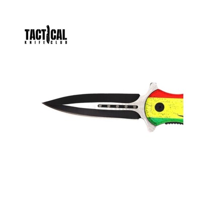 Tactical Marijuana Pot Leaf Pocket Knife - Spring Assisted