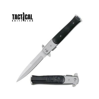 Stiletto Style Spring Assist Knife, Wood Handle - Buy Now