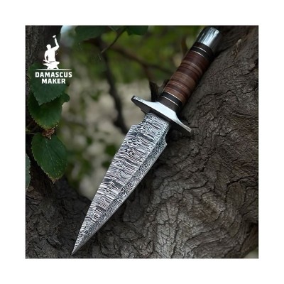 Custom Damascus Dagger – Hand Forged with Elegant Twist