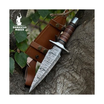 Custom Damascus Dagger – Hand Forged with Elegant Twist