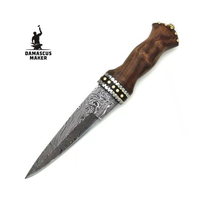 Damascus Sgian Dubh Scottish Dirk Knife