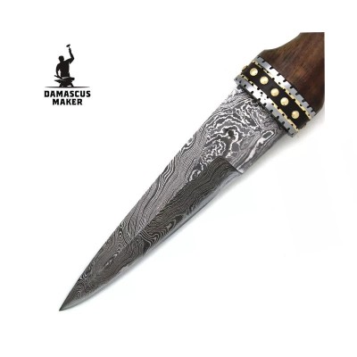 Damascus Sgian Dubh Scottish Dirk Knife