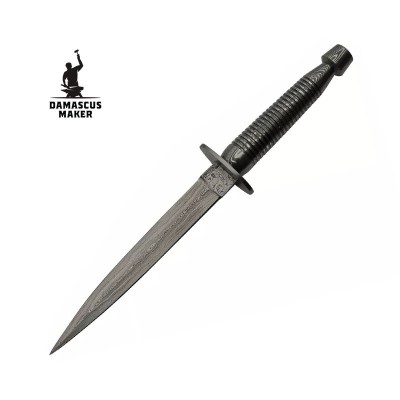 Damascus Steel Commando Dagger Knife