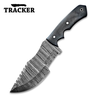 Handmade Damascus Steel Tracker Knife | Durable Outdoor Knife