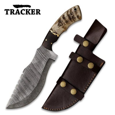 Custom Handmade Damascus Steel Tracker Knife | Outdoor Survival Tool