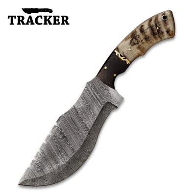 Custom Handmade Damascus Steel Tracker Knife | Outdoor Survival Tool