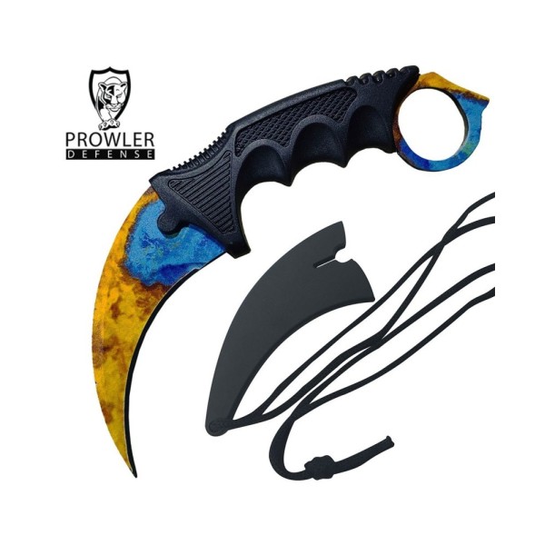 7.6" Case Hardened Combat Tactical Karambit Knife