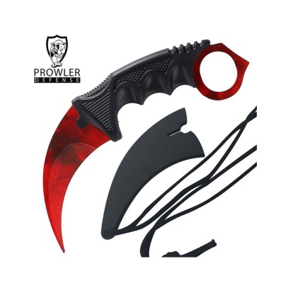 7.6" Red Ruby CSGO Karambit Neck Knife with Sheath