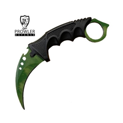 7.6" Green Gamma Karambit Neck Knife - Tactical Full-Tang Blade