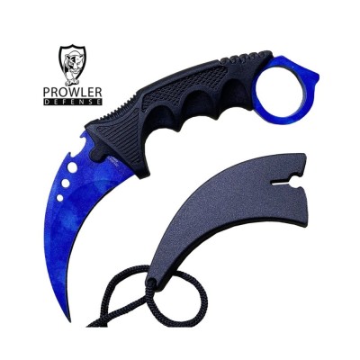 7.6" Blue Sapphire CSGO Karambit Neck Knife with Sheath