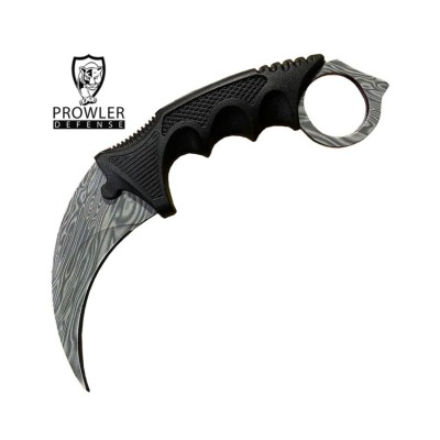 7.6" Damascus Pattern CSGO Karambit Knife with Sheath