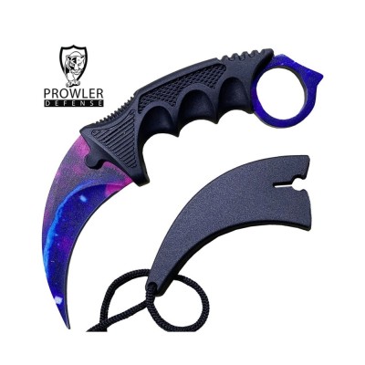 7.6" Black Galaxy CSGO Karambit Neck Knife with Sheath