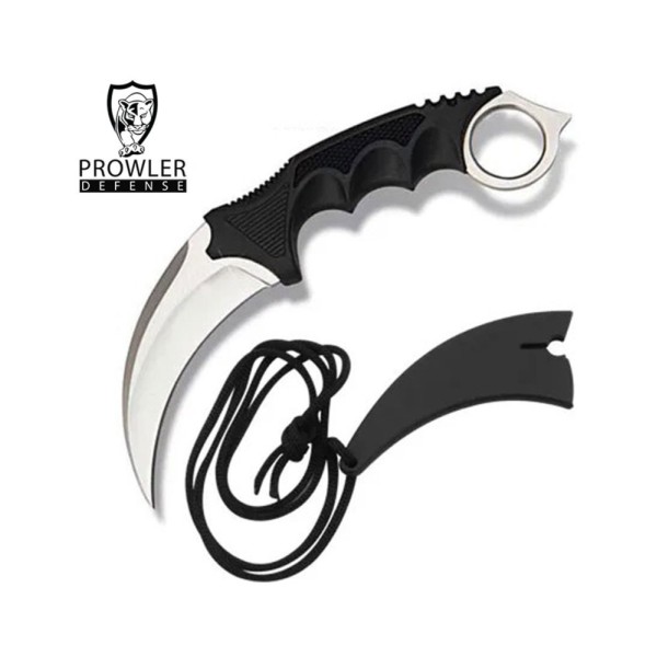 7.6" Silver CSGO Karambit Tactical Neck Knife