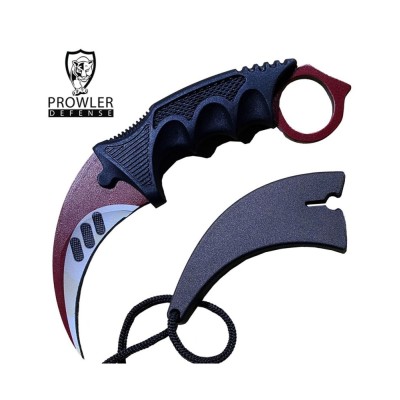 7.6" Red Autotronic CSGO Karambit Knife with Sheath