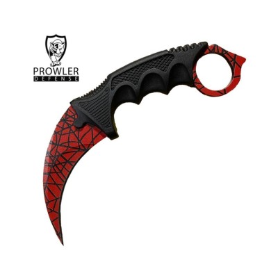 7.6" Red Spider Web CSGO Karambit Knife with Sheath