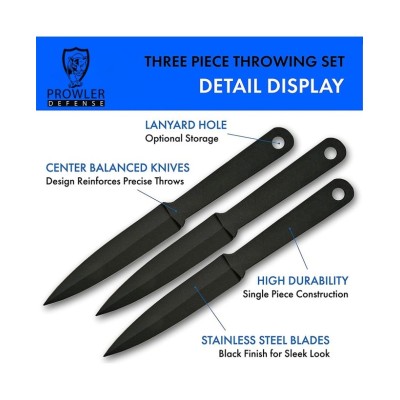 3 Piece Throwing Knife Set Sleek & Durable