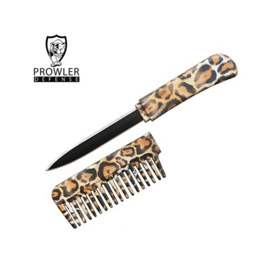 Self Defense Comb Knife – Leopard Print, Hidden Blade