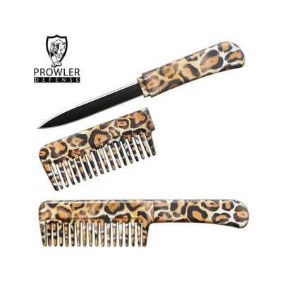 Self Defense Comb Knife – Leopard Print, Hidden Blade