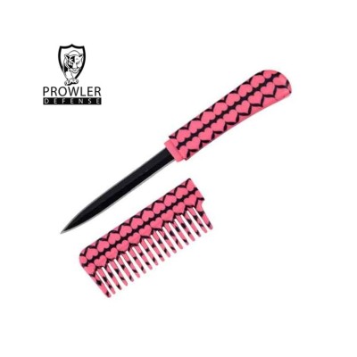 Self Defense Comb Knife – Pink Hearts, Hidden Blade