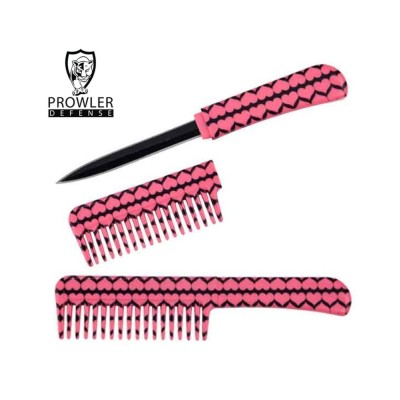 Self Defense Comb Knife – Pink Hearts, Hidden Blade