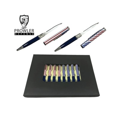 12 Pcs American Flag Pen Knife Set – Hidden Blade Pens