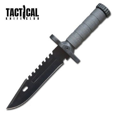 Tactical Bowie Knife with Fire Starter & Sharpening Rod for Survival