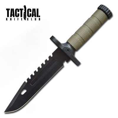 Tactical Fixed Blade Bowie Survival Knife with Fire Starter