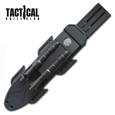 Tactical Fixed Blade Bowie Survival Knife with Fire Starter