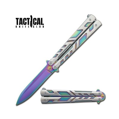 5" Closed Length Rainbow Venom Balisong Butterfly Knife