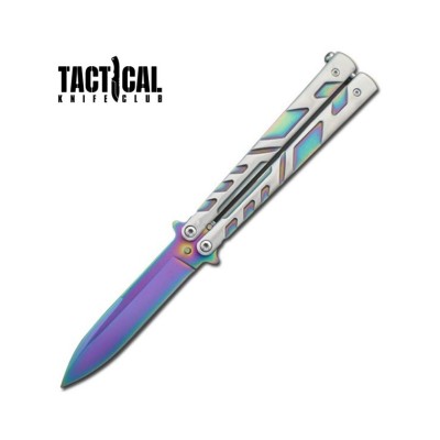 5" Closed Length Rainbow Venom Balisong Butterfly Knife