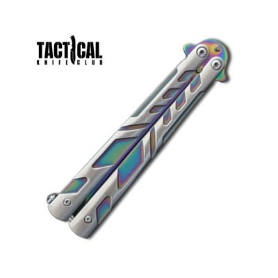 5" Closed Length Rainbow Venom Balisong Butterfly Knife