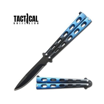 5.25" Closed Length Blue Striker Balisong Butterfly Knife